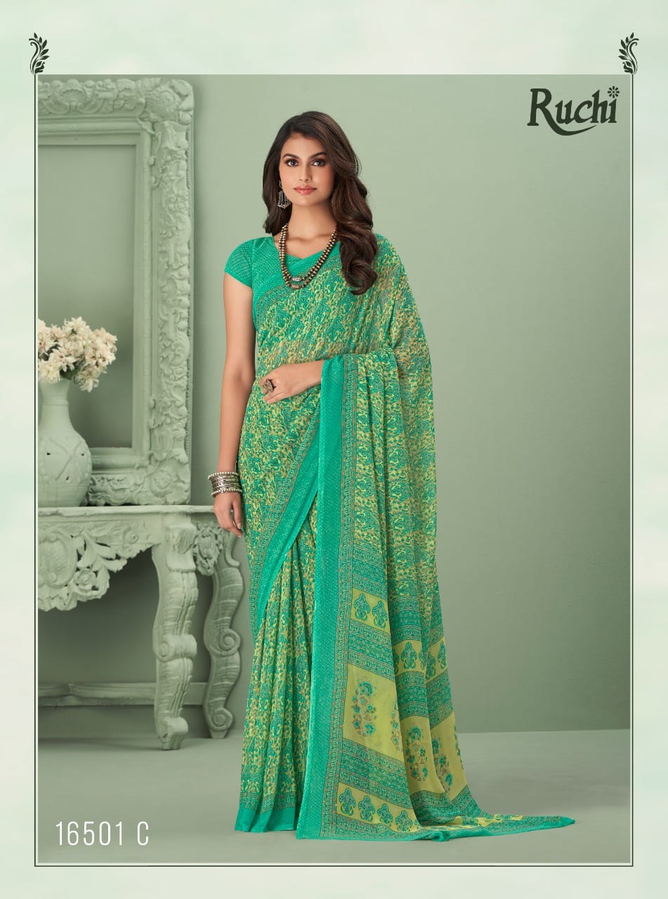 Ruchi Raga Wholesale Daily Wear Georgette Printed Sarees Catalog